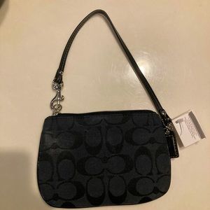Coach mini bag. Black with silver/grey lining. NWT